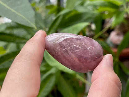 Argentina Pink Amethyst In Star Quartz Palm Tumble 100% Natural Crystal Gemstone - JING WEN CRYSTAL