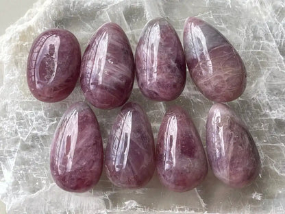 Argentina Pink Amethyst In Star Quartz Palm Tumble 100% Natural Crystal Gemstone - JING WEN CRYSTAL