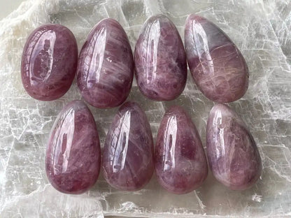 Argentina Pink Amethyst In Star Quartz Palm Tumble 100% Natural Crystal Gemstone - JING WEN CRYSTAL