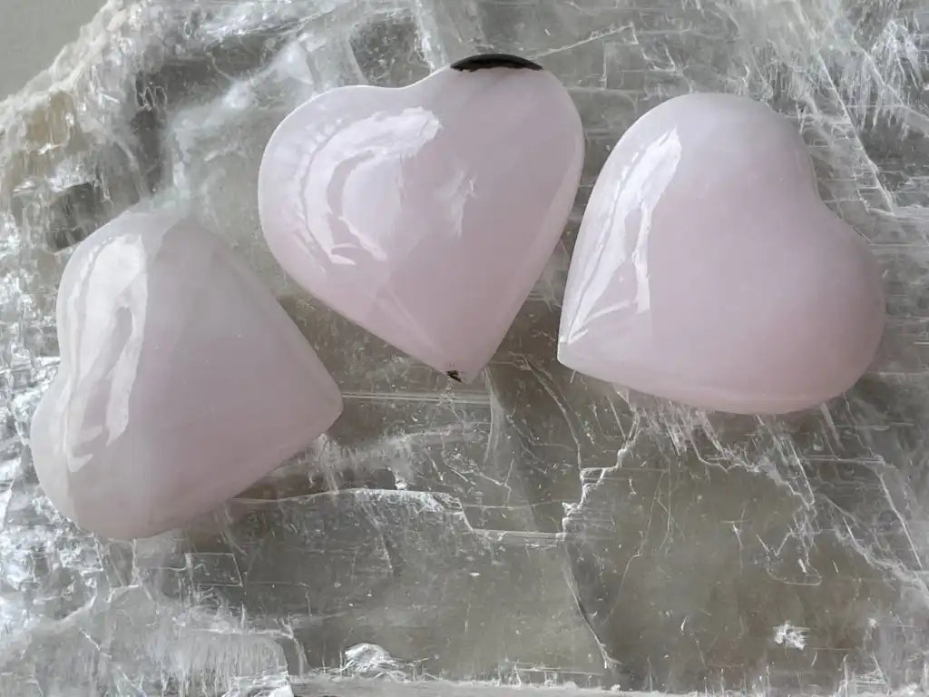 Peru Pink Mangano Calcite Palm Stone 100% Natural Crystal Gemstone - JING WEN CRYSTAL