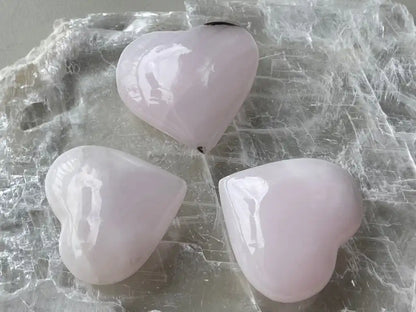 Peru Pink Mangano Calcite Palm Stone 100% Natural Crystal Gemstone - JING WEN CRYSTAL