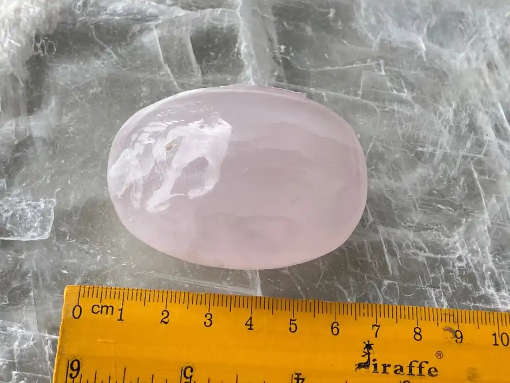Peru Pink Mangano Calcite Palm Stone 100% Natural Crystal Gemstone - JING WEN CRYSTAL