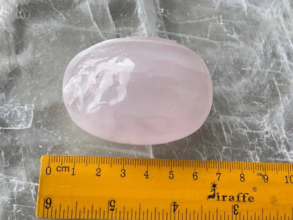 Peru Pink Mangano Calcite Palm Stone 100% Natural Crystal Gemstone - JING WEN CRYSTAL