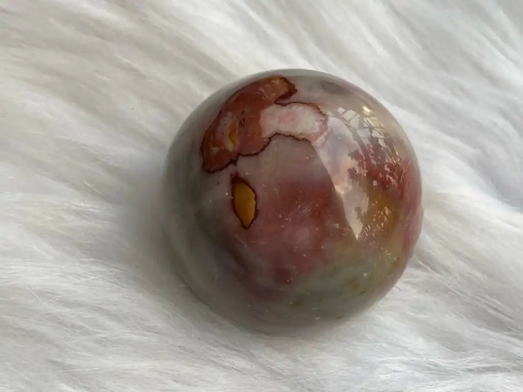 Madagascar Polychrome Jasper Sphere 5cm+ 100% Natural Crystal Gemstone - JING WEN CRYSTAL