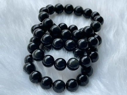 Brazil Rainbow Obsidian Bracelet 13.5-14.5mm A Grade 100% Natural Crystal Gemstone - JING WEN CRYSTAL