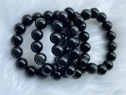 Brazil Rainbow Obsidian Bracelet 13.5-14.5mm A Grade 100% Natural Crystal Gemstone - JING WEN CRYSTAL