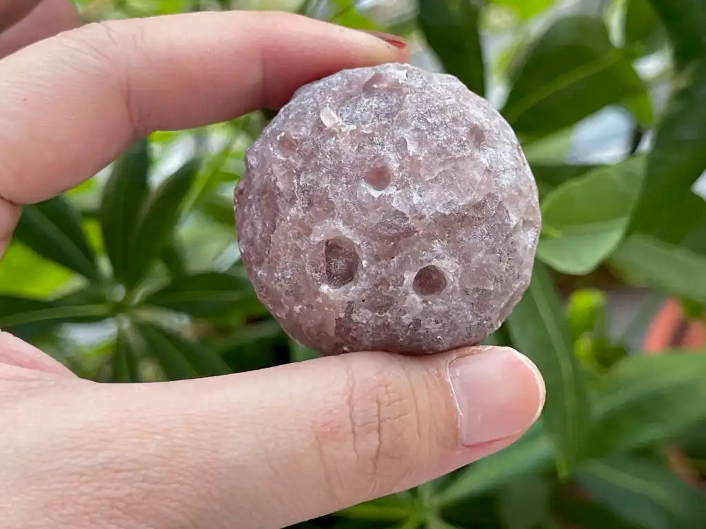 Russia Strawberry Quartz Moon Sphere 4.6cm+ 100% Natural Crystal Gemstone - JING WEN CRYSTAL