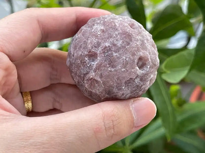 Russia Strawberry Quartz Moon Sphere 4.6cm+ 100% Natural Crystal Gemstone - JING WEN CRYSTAL